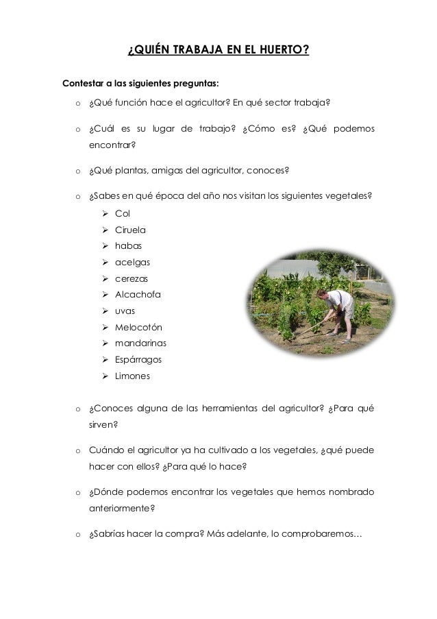 Quién trabaja en el huerto exploracion