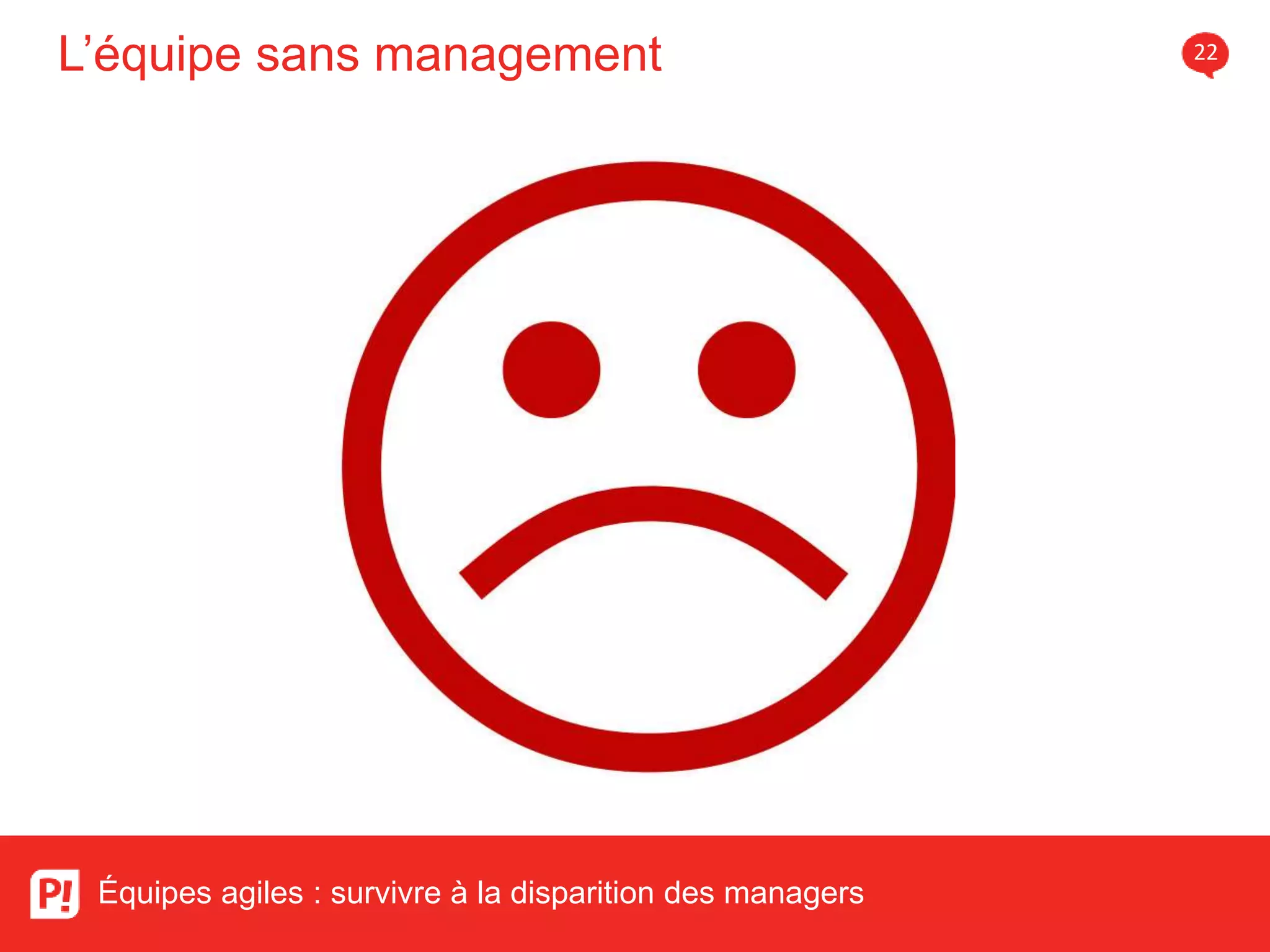 L’équipe sans management 22
Équipes agiles : survivre à la disparition des managers