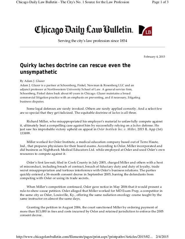 Quirky laches doctrine can rescue even the unsympathetic