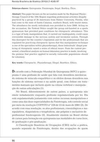 Quiropraxia é Fisioterapia