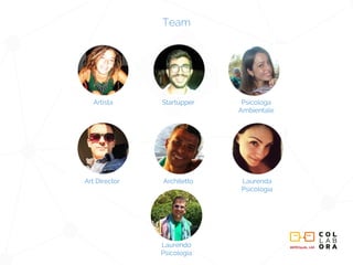 METROpolis_LAB
Team
Artista
Art Director Architetto Laurenda
Psicologia
Laurendo
Psicologia
Startupper Psicologa
Ambientale
 