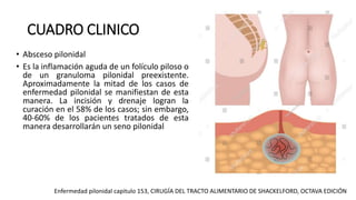 Quiste pilonidal presentacion , en cirugía. | PPTX