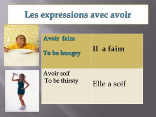 Les expressions avec avoir