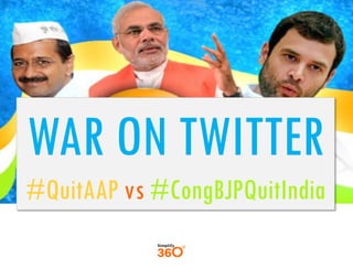 WAR ON TWITTER
#QuitAAP vs #CongBJPQuitIndia

 