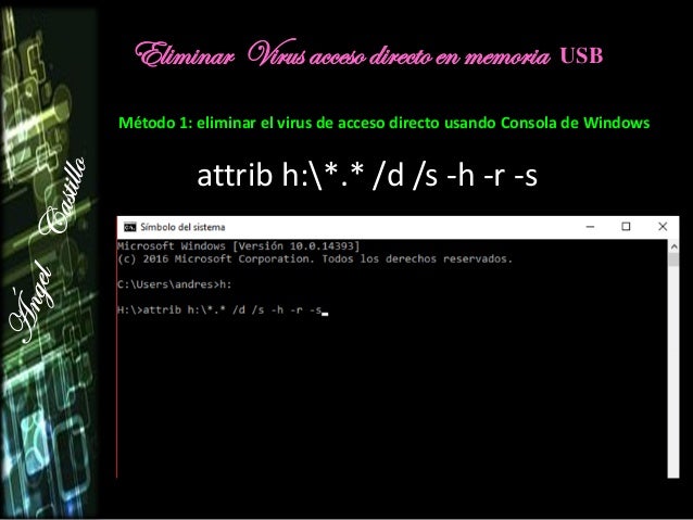 Quitar El Virus De Acceso Directo Angel Castillo