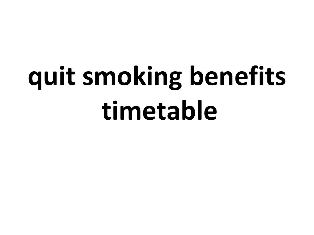 Quit smoking benefits timetable