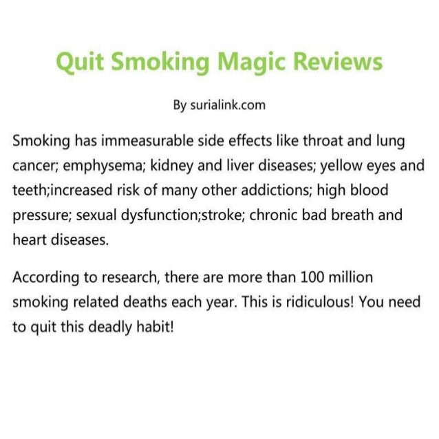 Quit smoking magic reviews and bonus