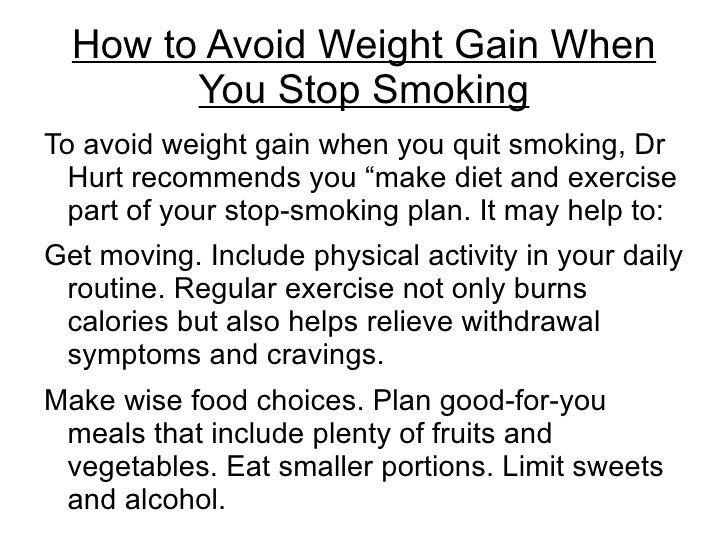 how to lose weight quit smoking