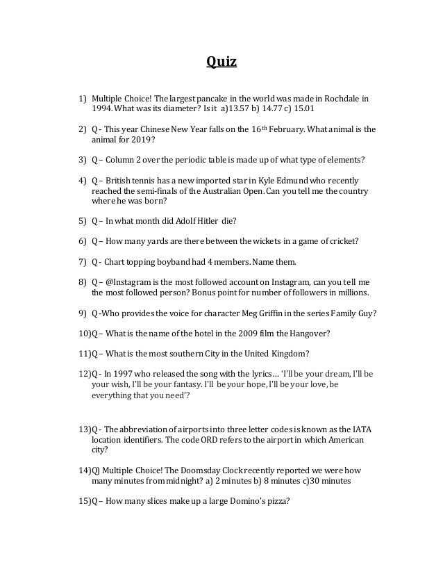 horner downey co quiz