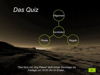 Das Quiz "Das Quiz mit Jörg Pilawa" läuft immer Dienstags bis Freitags um 19.20 Uhr im Ersten „ Preise Regeln Allgemein Kandidaten 