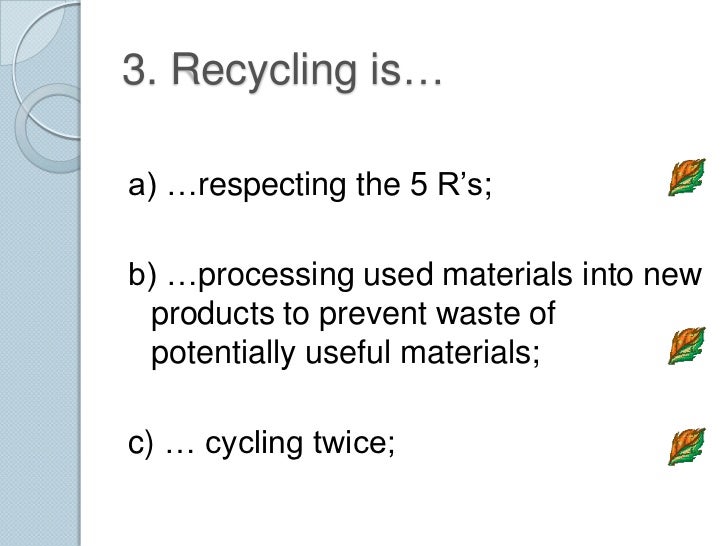 Recycling Quiz