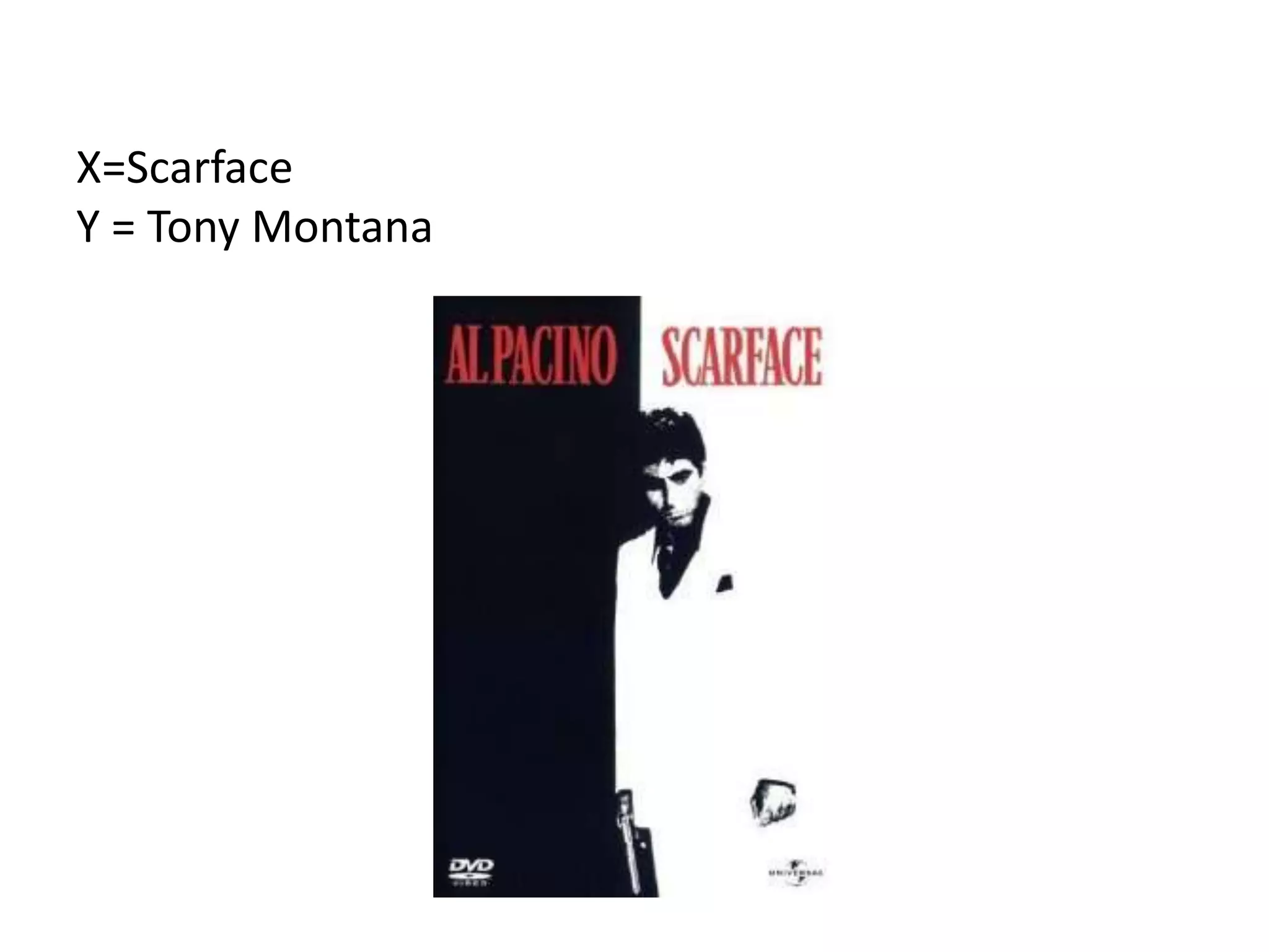 X=Scarface
Y = Tony Montana
 