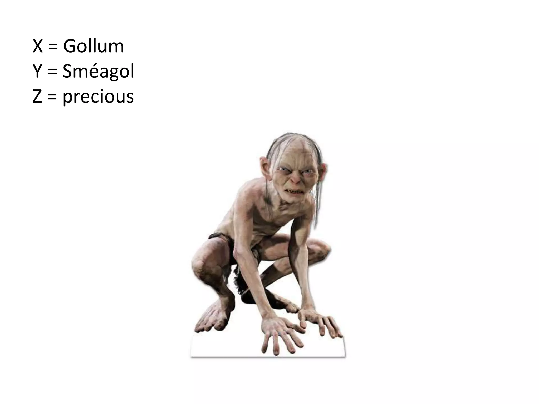 X = Gollum
Y = Sméagol
Z = precious
 