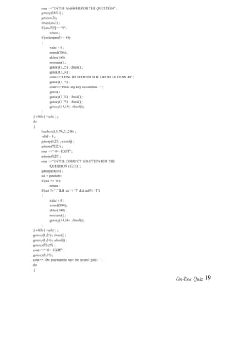 Quiz using C++ | DOC