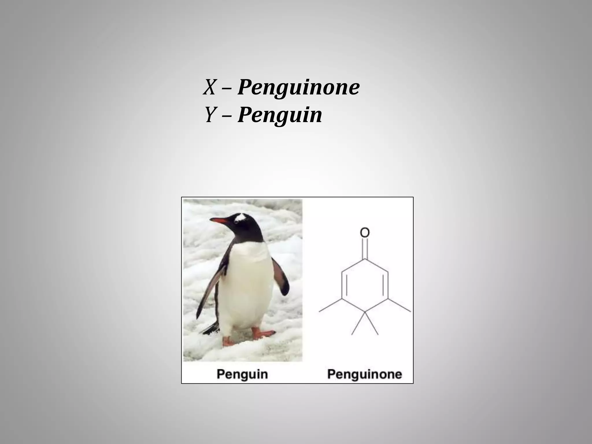 X – Penguinone
Y – Penguin
 