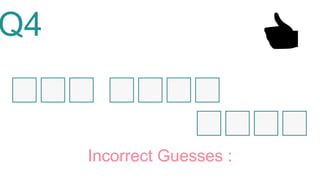 Q4
Incorrect Guesses :
 