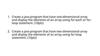 3.1 one dimensional array - computer programming and... Computer Programming problems - (for beginners) | PPTX
