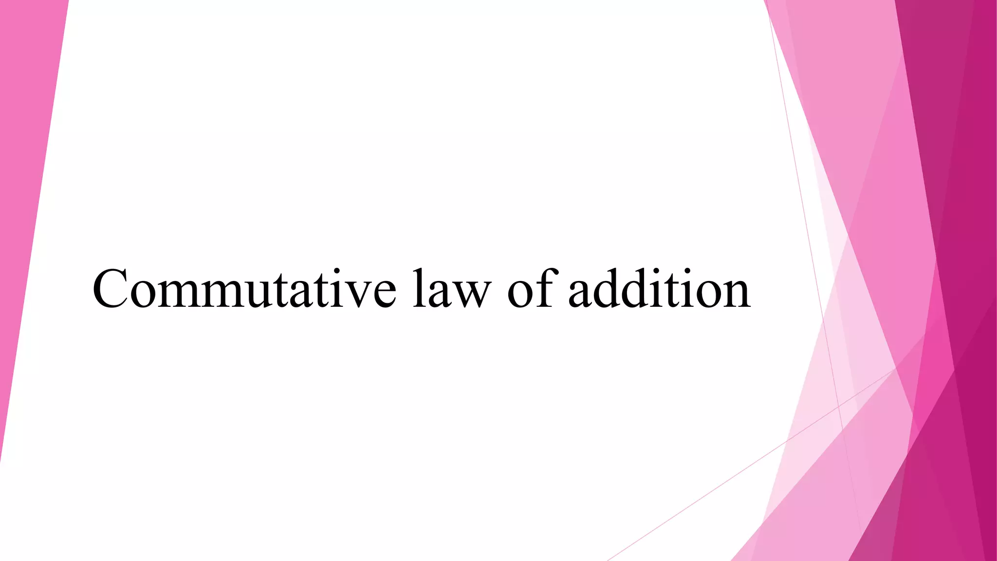 Commutative law of addition
 