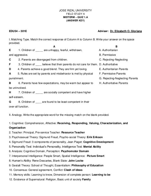 Field Study 1 Ep. 6 Quiz