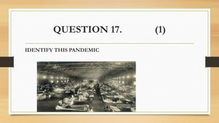 QUESTION 17. (1)
IDENTIFY THIS PANDEMIC
 