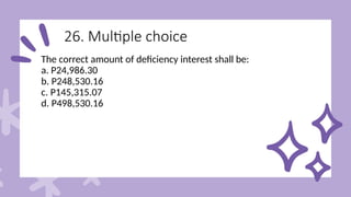 Tax Quiz on Special Topics - for fourth year students | PPTX