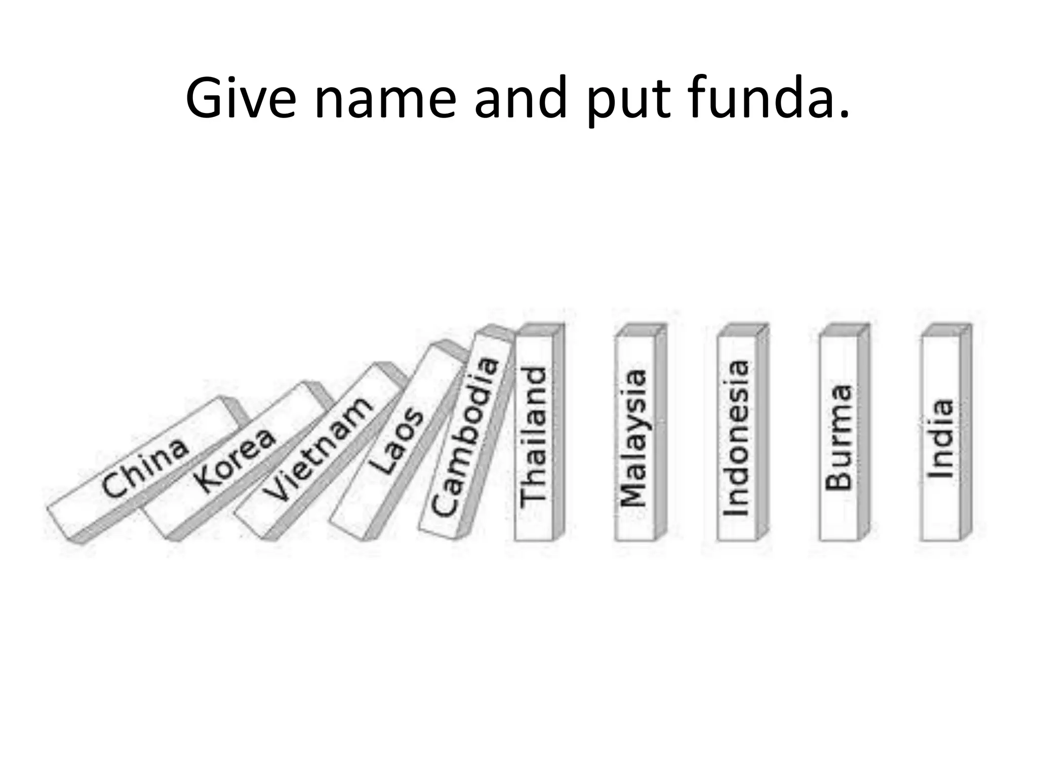 Give name and put funda.
 