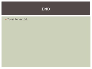 END

 Total Points: 36
 