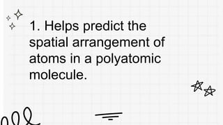 1. Helps predict the
spatial arrangement of
atoms in a polyatomic
molecule.
 