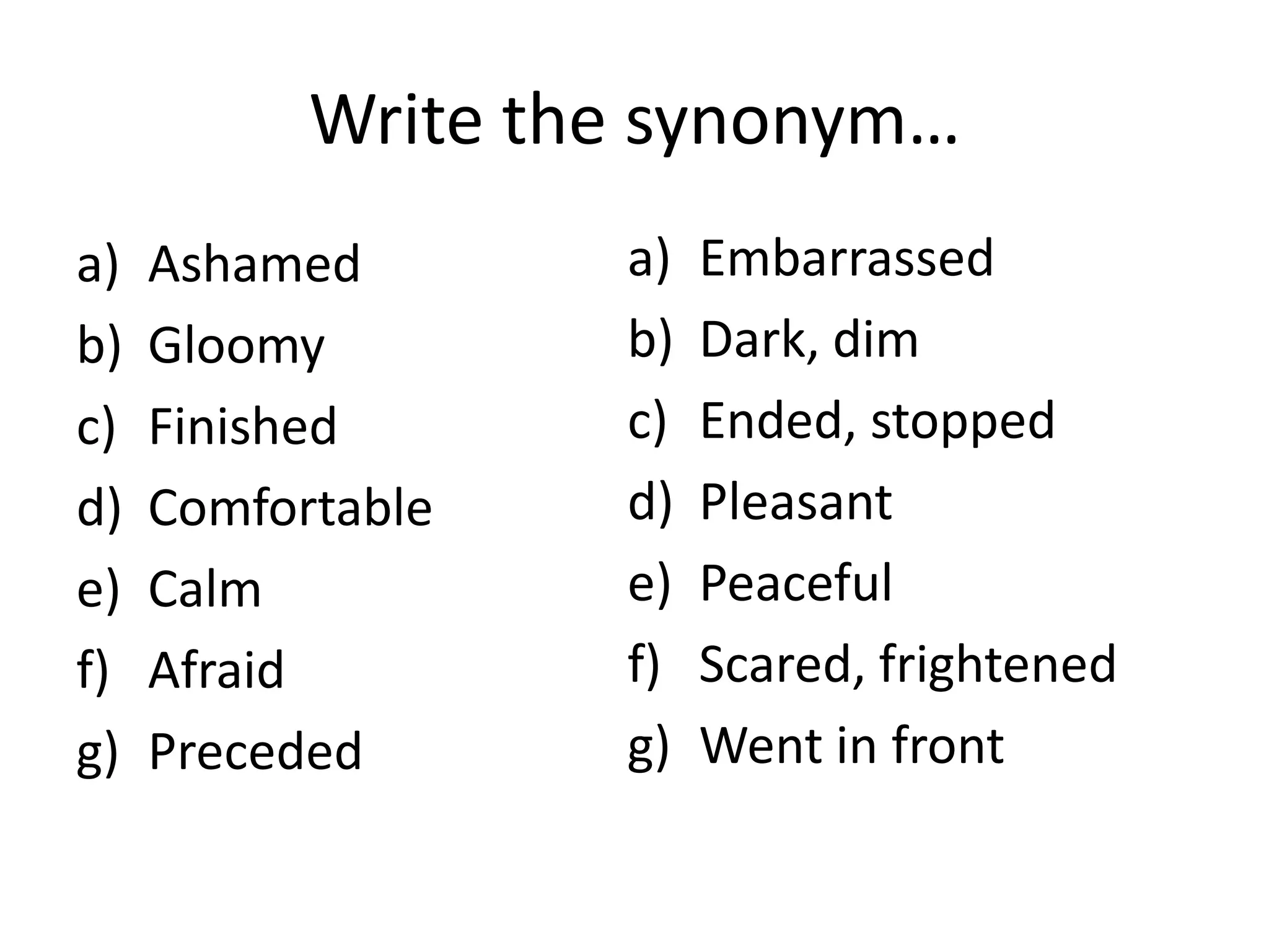 Synonyms
 