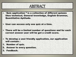 Quiz application | PPTX