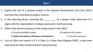 Excercises of System analysis and design | PPTX