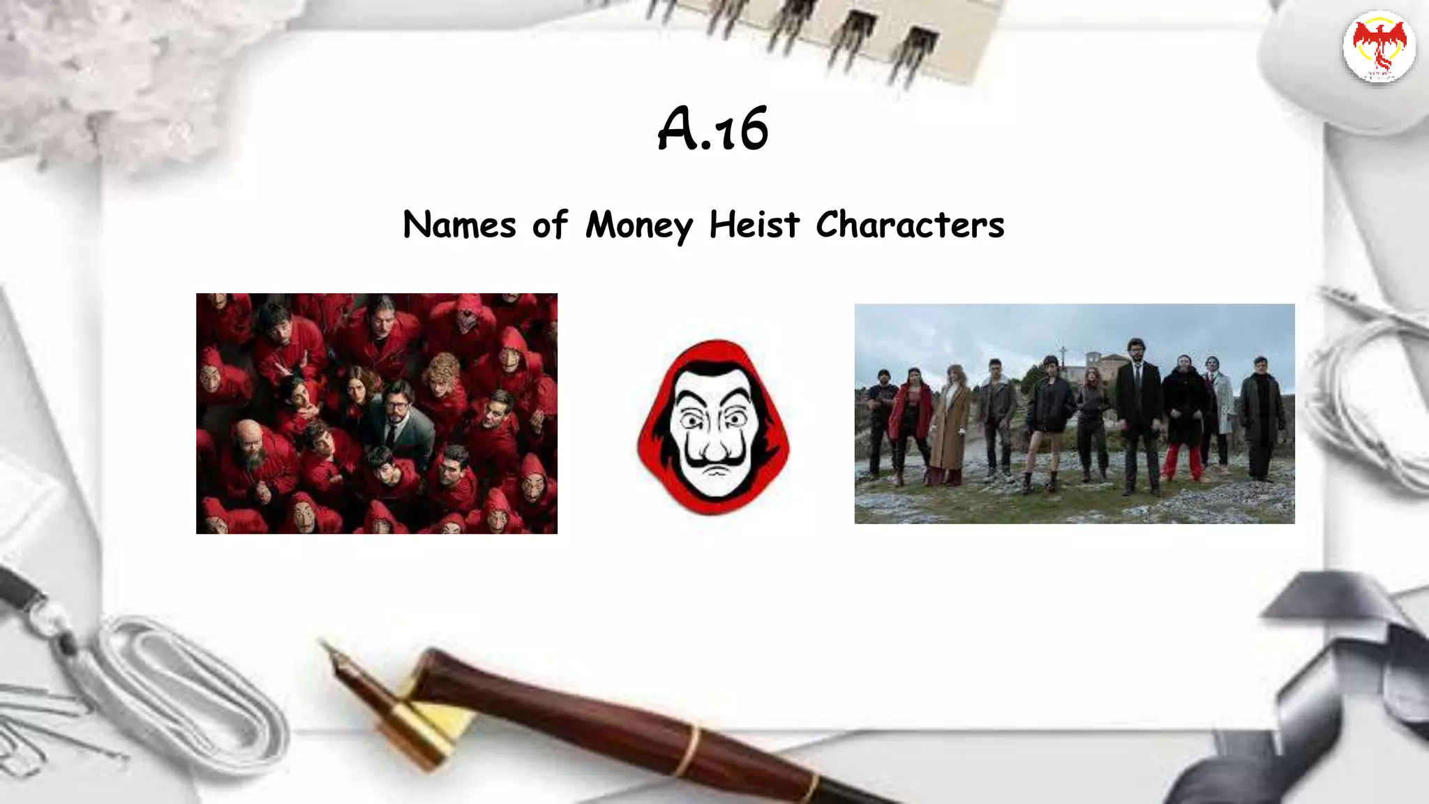 Names of Money Heist Characters
A.16
 