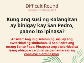 Comprehensive Catholic Formation Quiz Bee for Altar Servers | PPTX