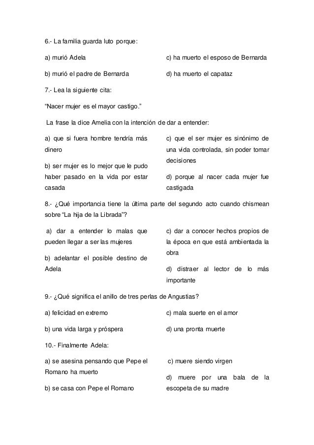Quiz Bernarda Alba