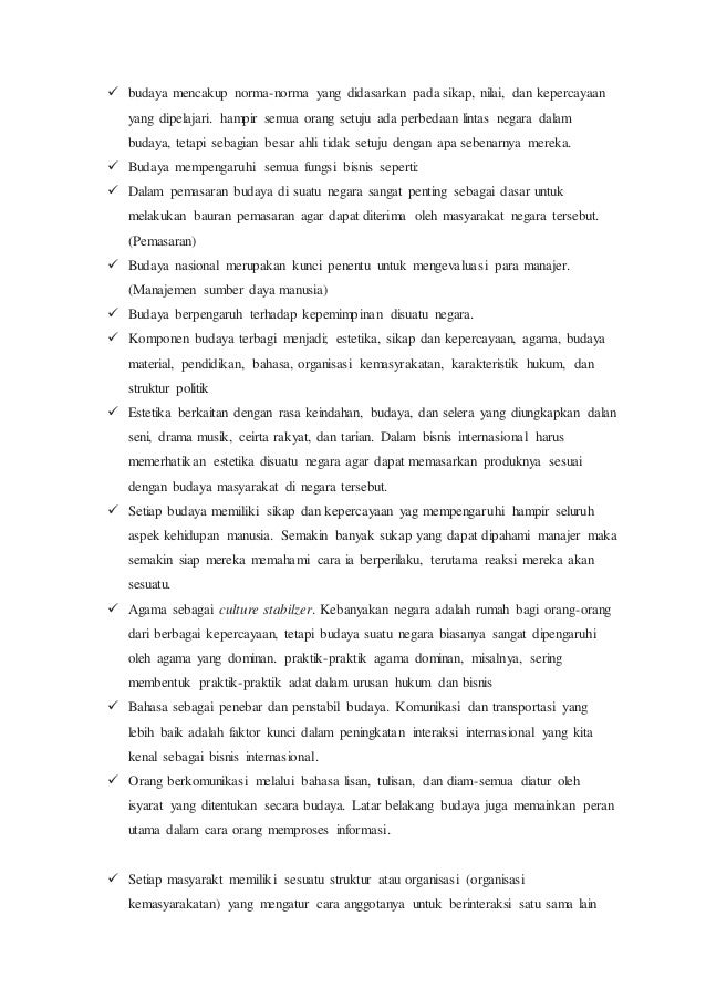 Bisnis Internasional 4 Nur Alinda Hapzi Ali Kekuatan Sosiokultura