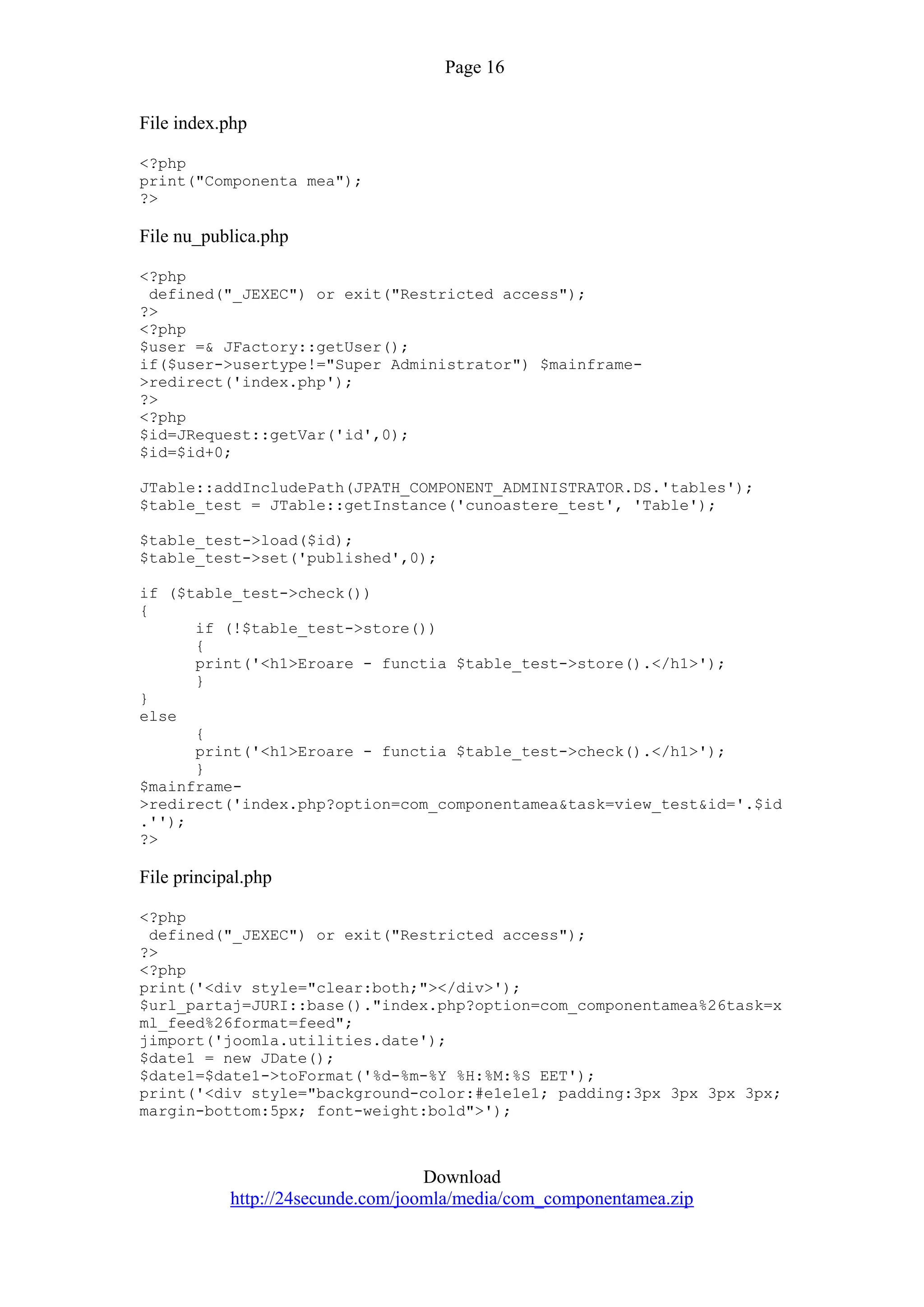 Quiz Component For Joomla
