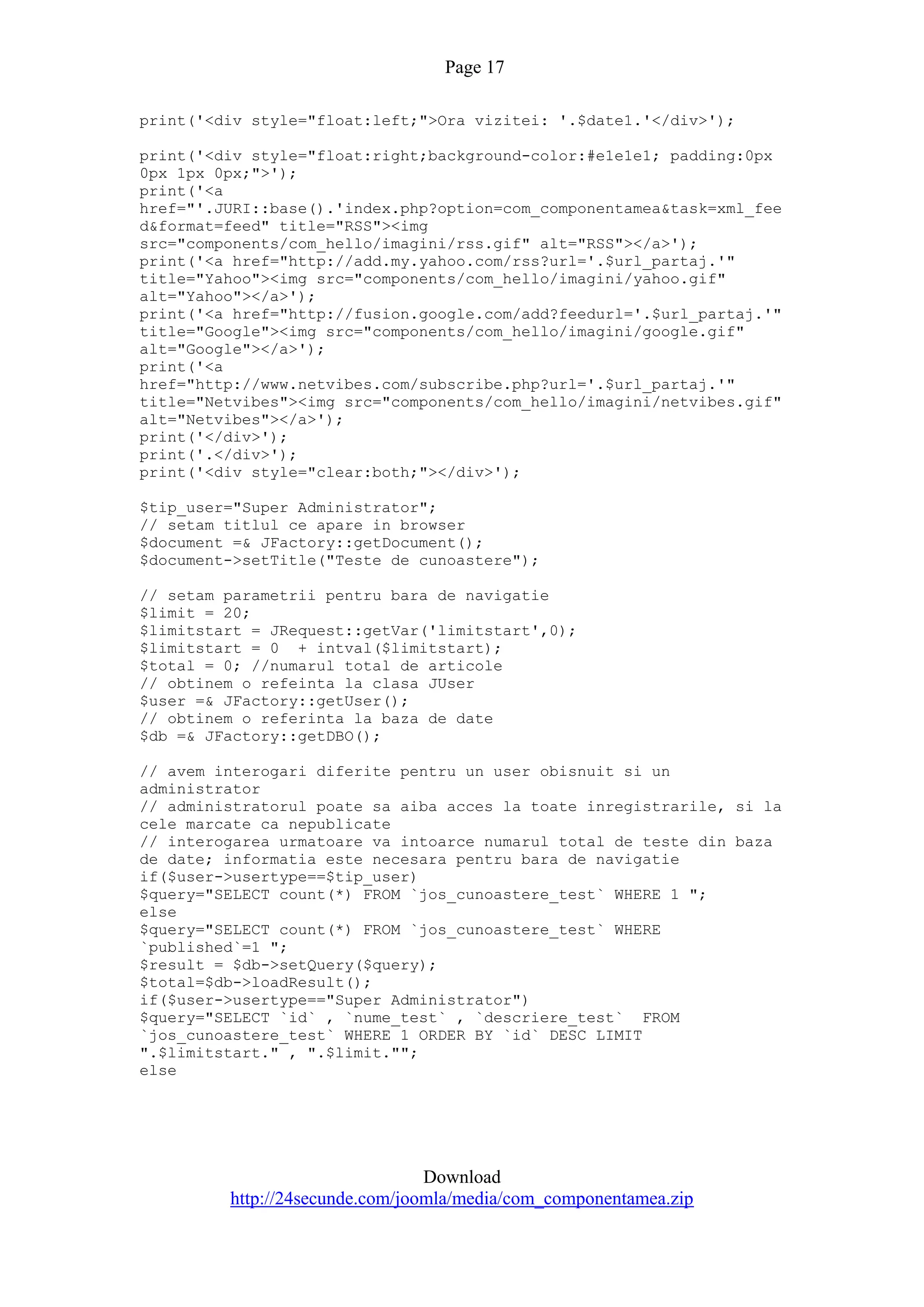 Quiz Component For Joomla