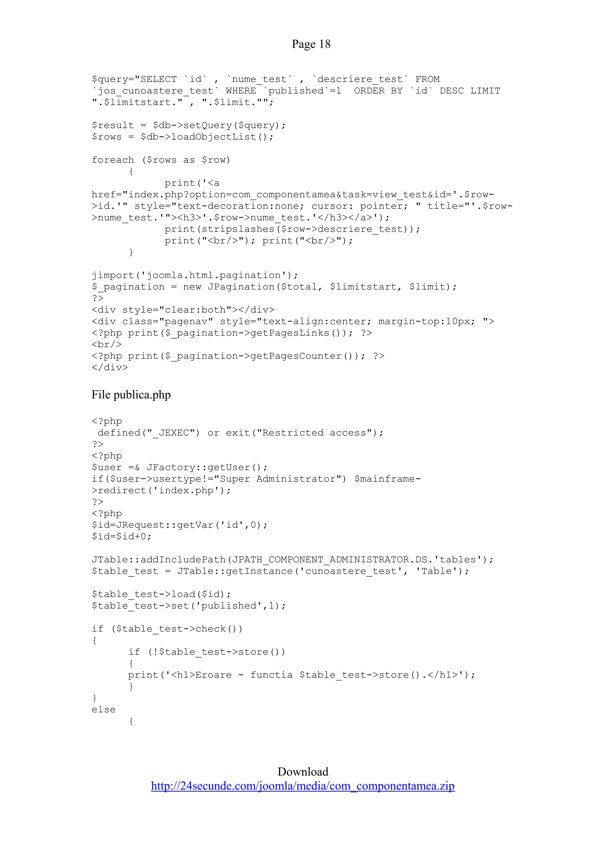 Quiz Component For Joomla