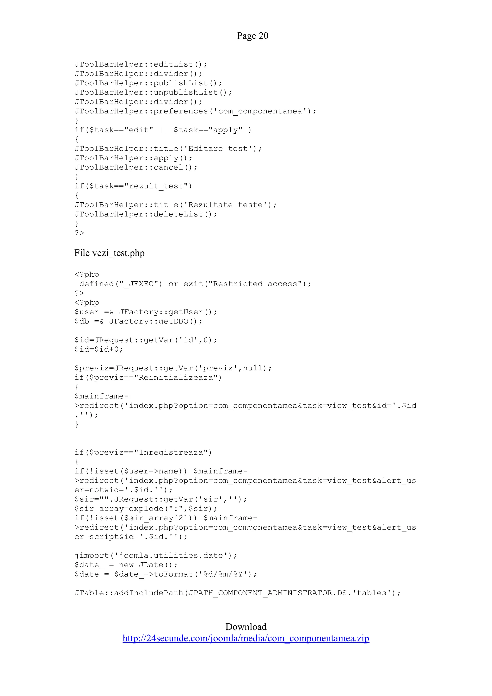 Quiz Component For Joomla