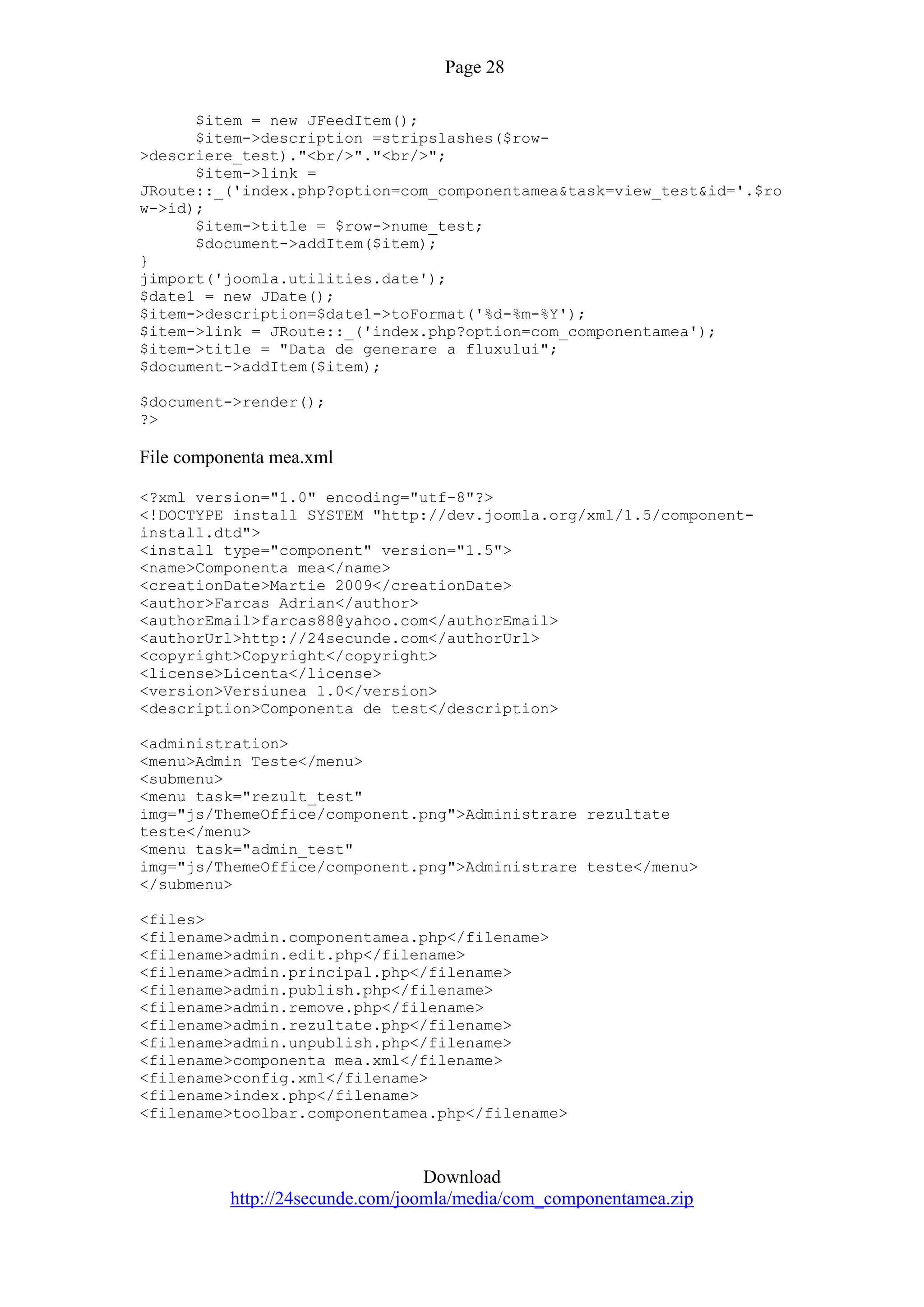 Quiz Component For Joomla