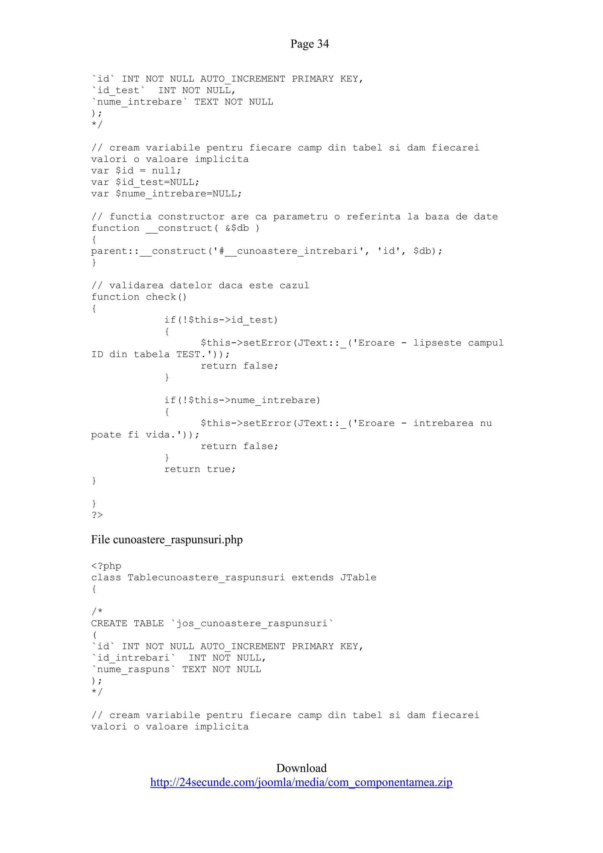 Quiz Component For Joomla