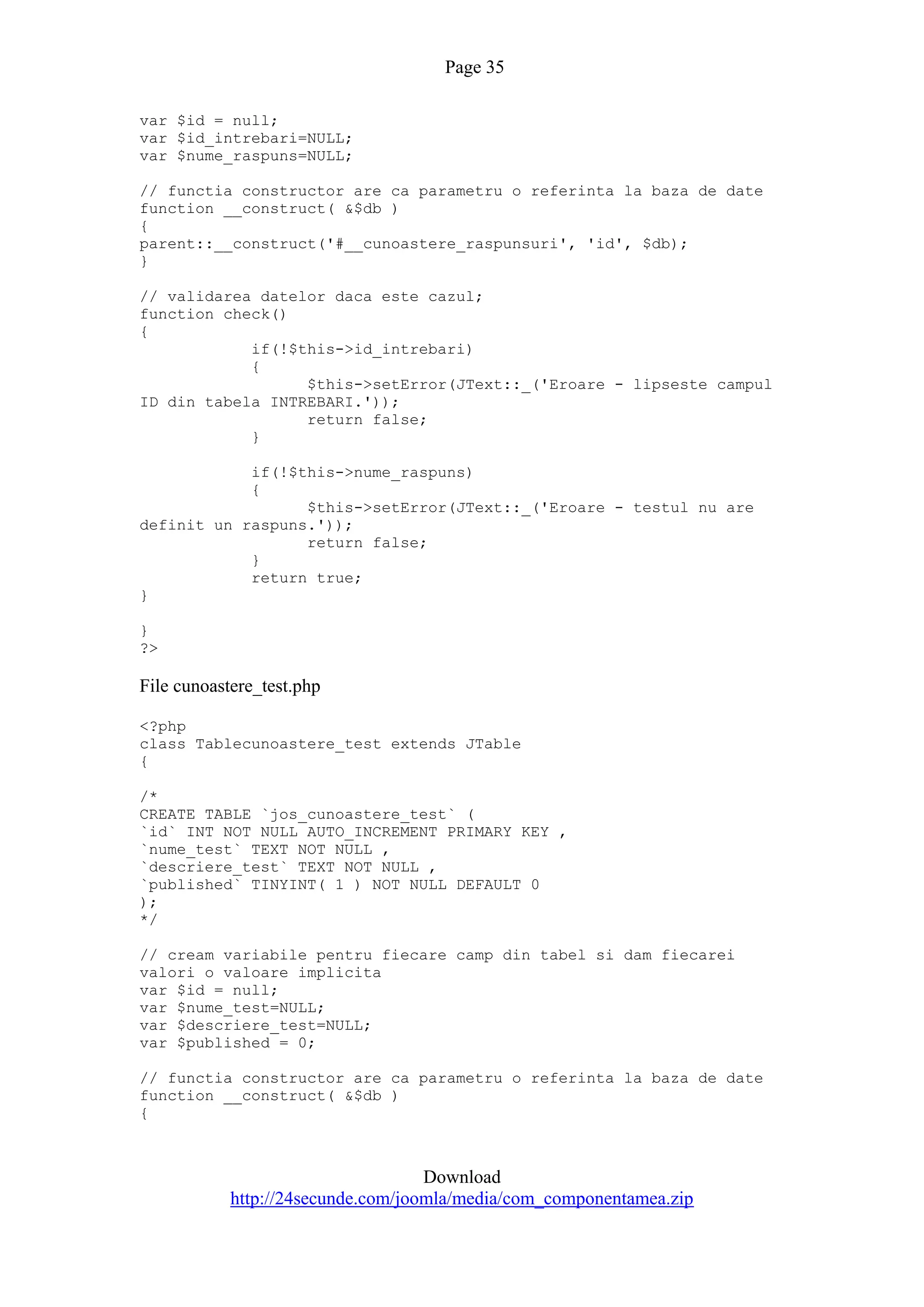 Quiz Component For Joomla