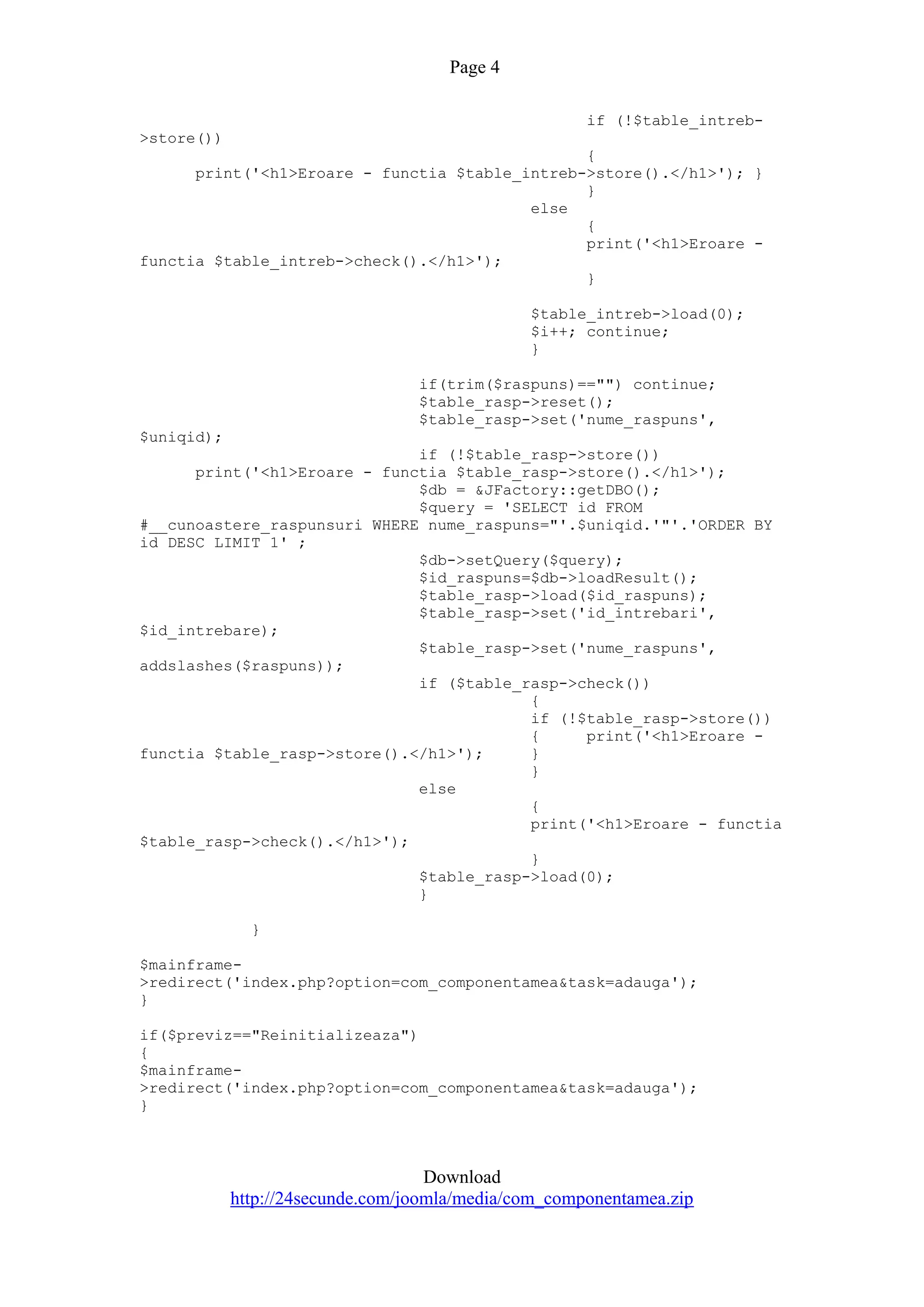 Quiz Component For Joomla