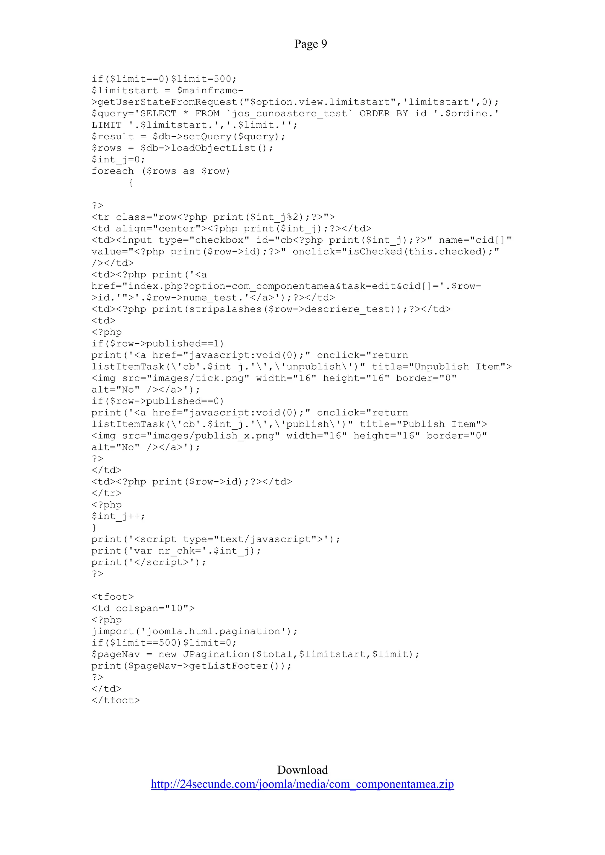 Quiz Component For Joomla