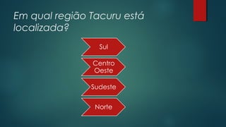 Em qual região Tacuru está
localizada?
 