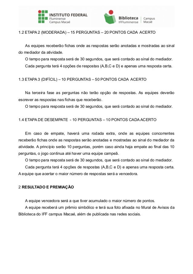 Quiz Cultural Regras
