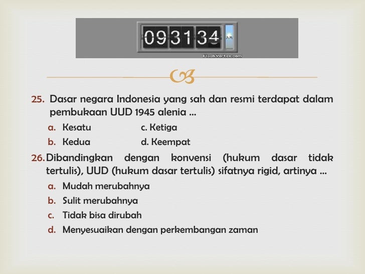 Quiz Dasar Negara Dan Konstitusi