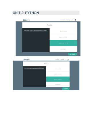 UNIT 2: PYTHON
 