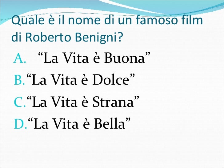 Quiz Di Cultura Italiana