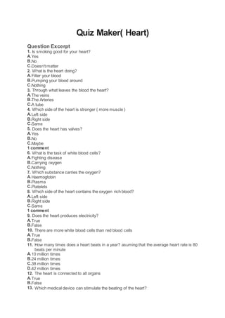 Quize maker(heart) | DOCX